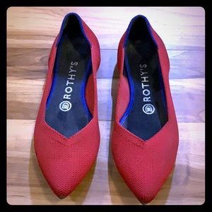Rothy’s Red Pointed Toe Flats